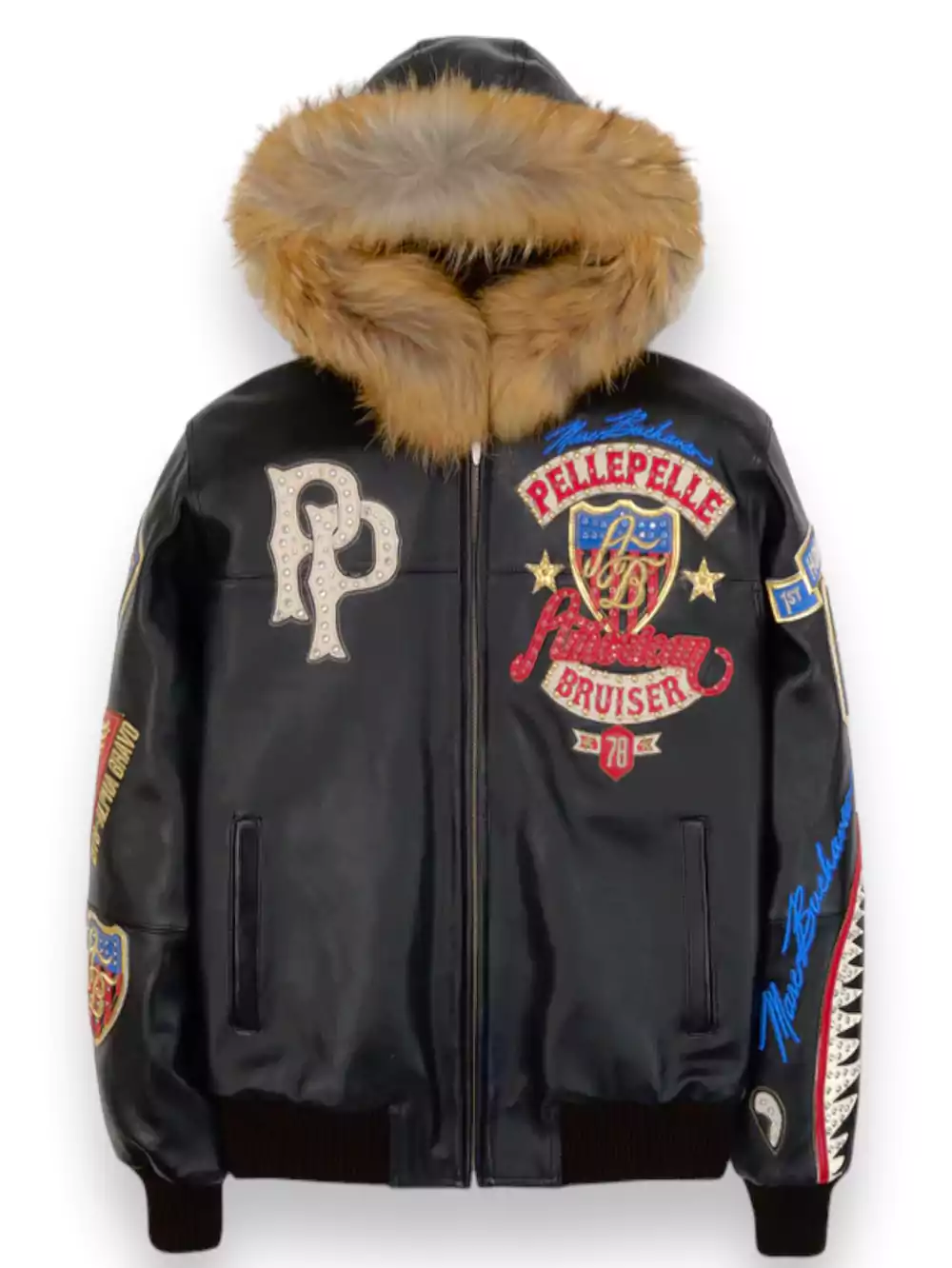 Pelle-Pelle-American-Bruiser-Black-Hooded-Jacket.webp