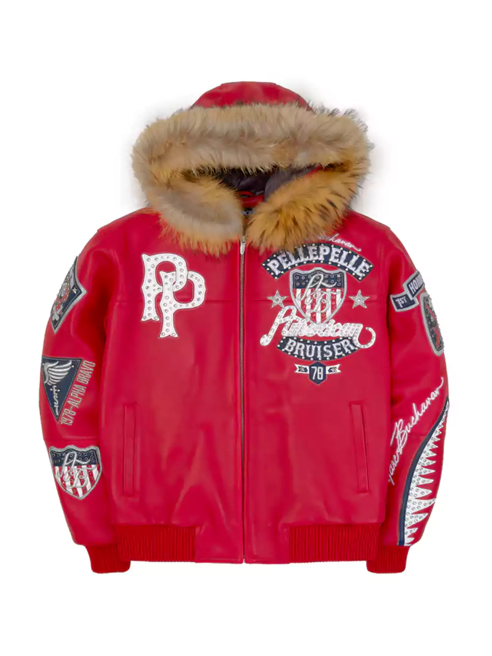 Pelle-Pelle-American-Bruiser-Red-Hooded-Jacket.webp