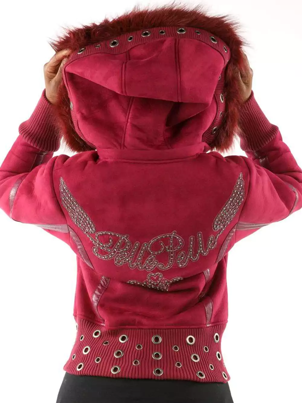 Pelle-Pelle-Red-Winged-Women-Fur-Hood-Wool-Jacket1.webp