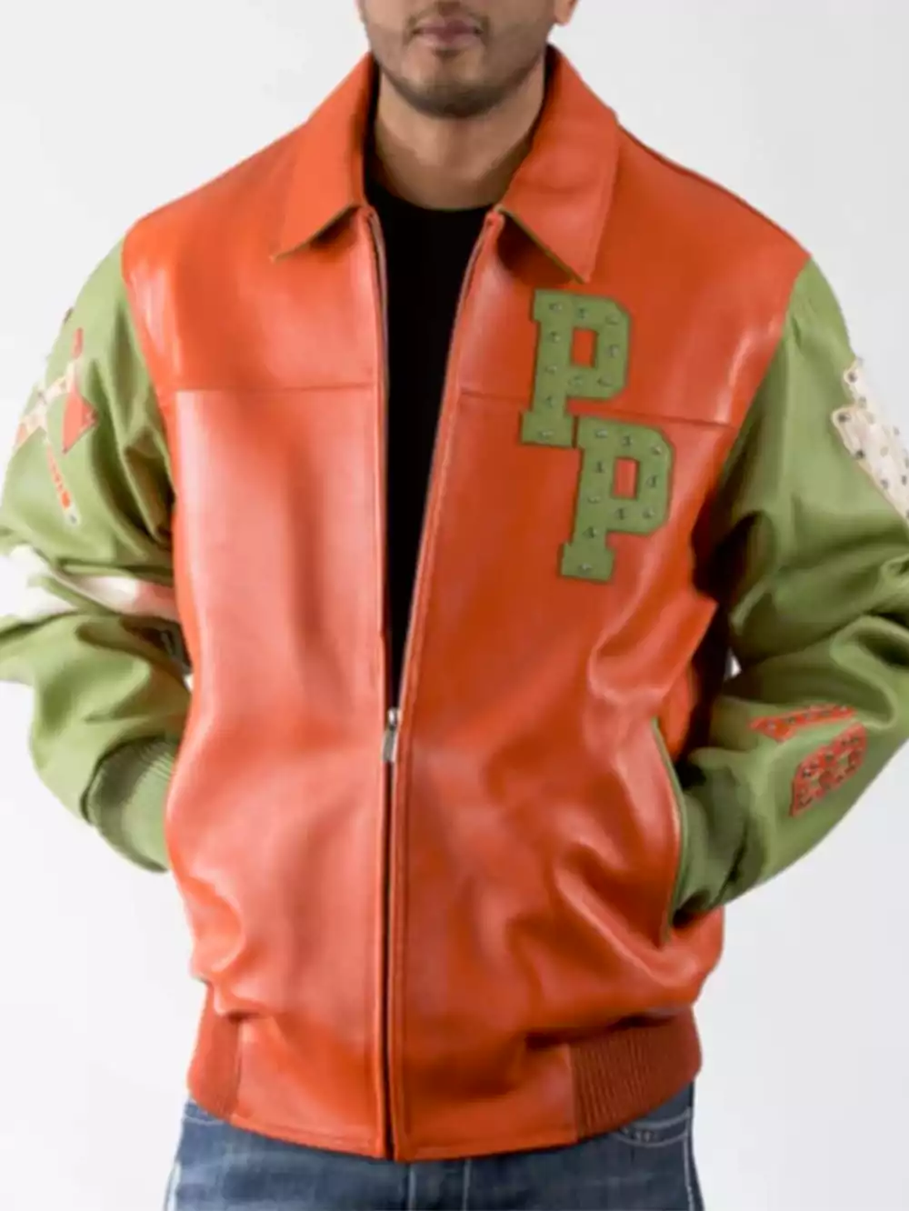 Pelle-Pelle-Renegades-Orange-Green-Men-Leather-Jacket1.webp
