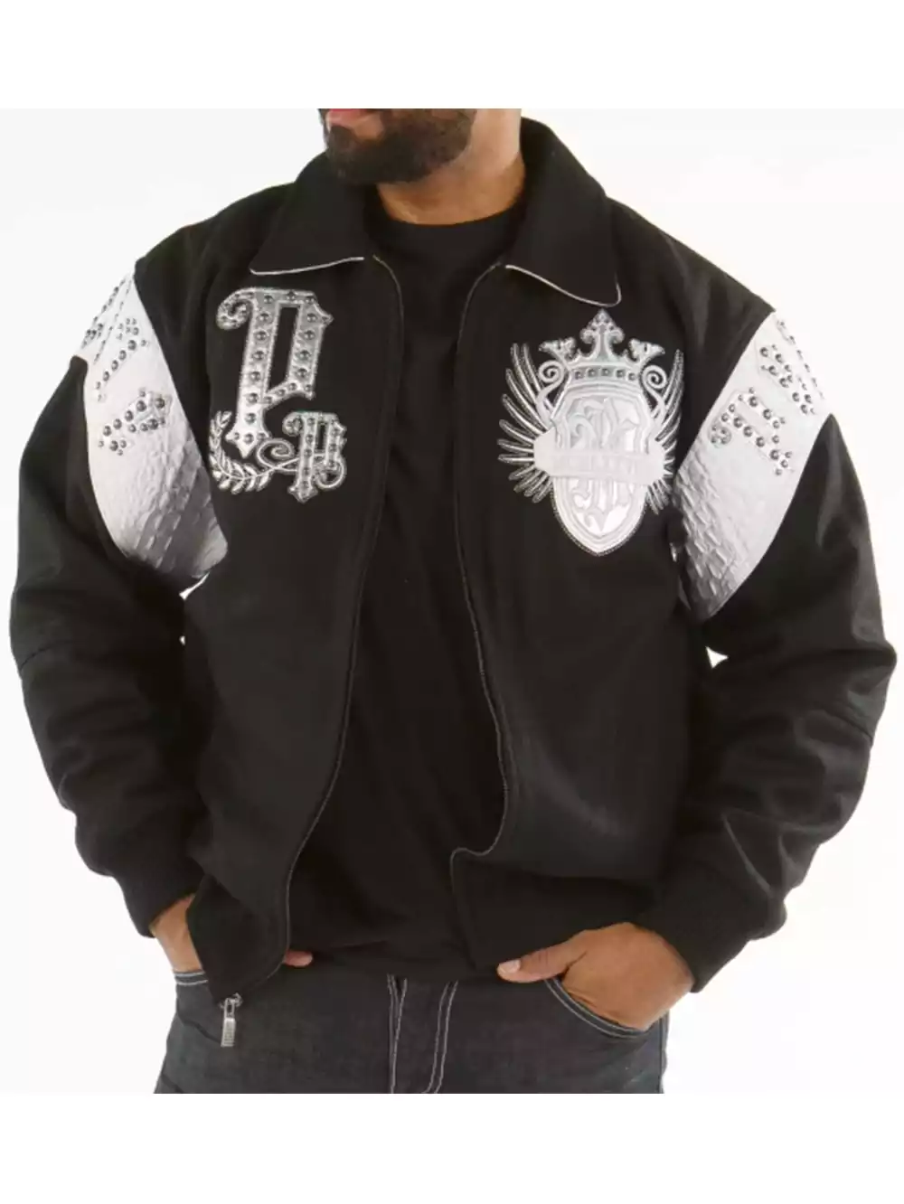 Empire Pelle Pelle Men Black Wool Jacket