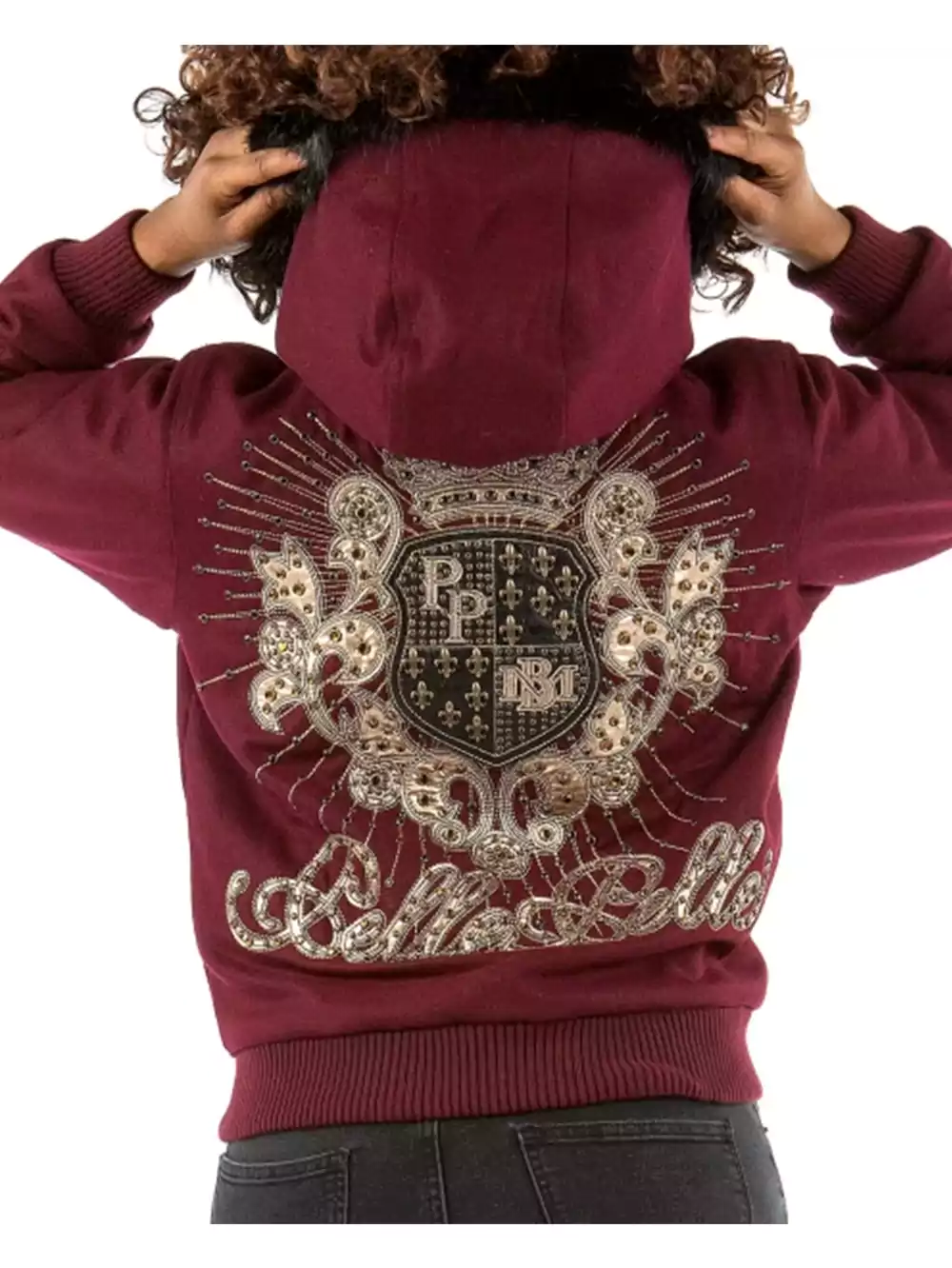 Pelle Pelle MB Maroon Crest Women Wool Jacket