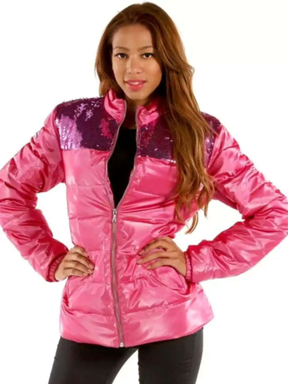 Pelle Pelle Metallic Pink Women Puffer Jacket